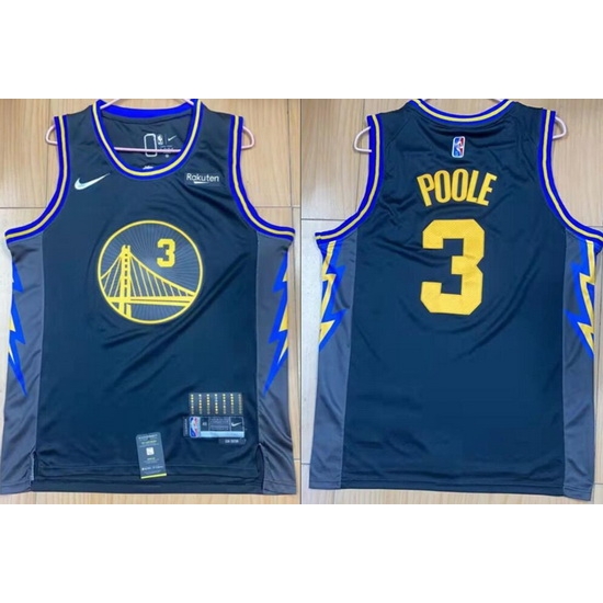 Men Golden State Warriors 3 Jordan Poole 75th Anniversary 2021 2022 City Edition NBA Jersey Men Golden State Warriors 3 Jordan Poole 75th Anniversary 2021 2022 City Edition NBA Jersey