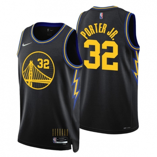Men Golden State Warriors 32 Otto Porter Jr 2021 22 City Edition Black 75th Anniversary Stitched Basketball Jersey Men Golden State Warriors 32 Otto Porter Jr 2021 22 City Edition Black 75th Anniversary Stitched Basketball Jersey