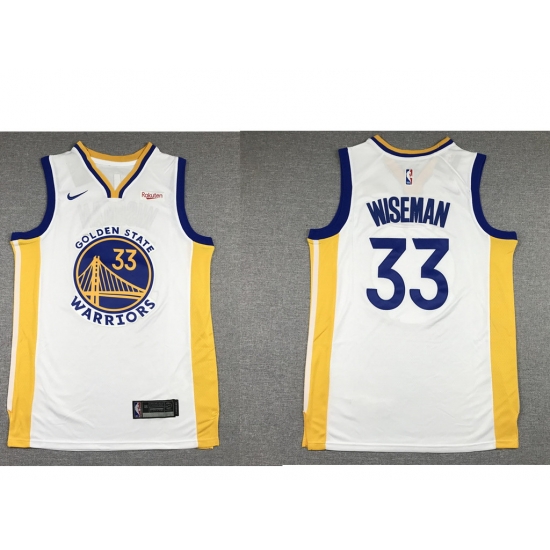 Men Golden State Warriors 33 James Wiseman White 2019 Nike Swingman NEW Rakuten Logo Stitched NBA Jersey Men Golden State Warriors 33 James Wiseman White 2019 Nike Swingman NEW Rakuten Logo Stitched NBA Jersey