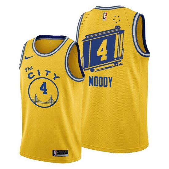 Men Golden State Warriors 4 Moses Moody Gold Men Jersey Men Golden State Warriors 4 Moses Moody Gold Men Jersey