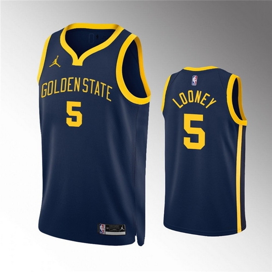 Men Golden State Warriors 5 Kevon Looney Navy Statement EditionStitched Jersey Men Golden State Warriors 5 Kevon Looney Navy Statement EditionStitched Jersey