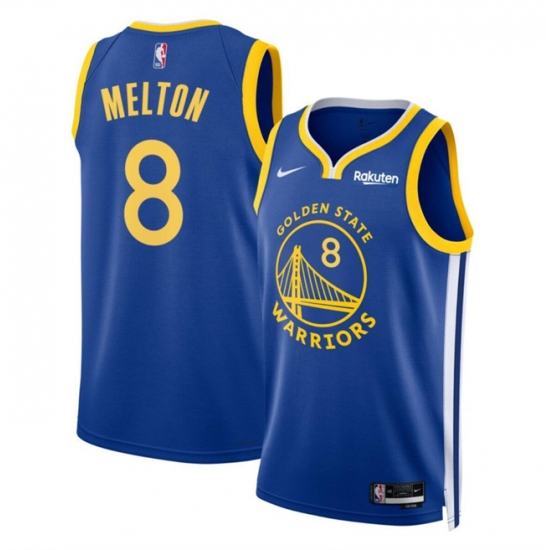 Men Golden State Warriors 8 De u2019Anthony Melton Blue Icon Edition Stitched Basketball Jersey Men Golden State Warriors 8 De u2019Anthony Melton Blue Icon Edition Stitched Basketball Jersey