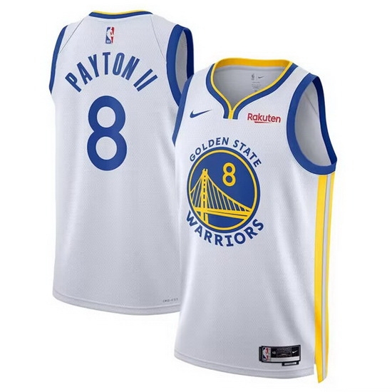 Men Golden State Warriors 8 Gary Payton II 2022 23 White Icon Edition Swingman Stitched Basketball Jersey Men Golden State Warriors 8 Gary Payton II 2022 23 White Icon Edition Swingman Stitched Basketball Jersey