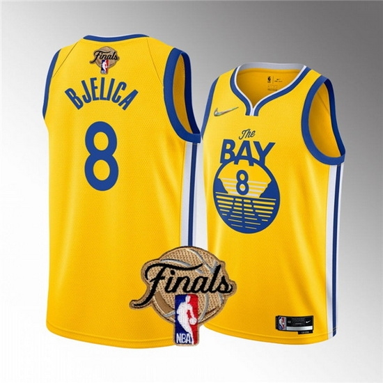 Men Golden State Warriors 8 Nemanja Bjelica 2022 Yellow NBA Finals Stitched Jersey Men Golden State Warriors 8 Nemanja Bjelica 2022 Yellow NBA Finals Stitched Jersey