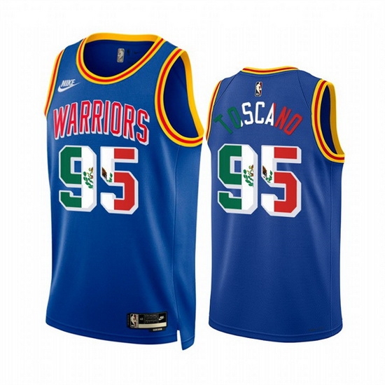 Men Golden State Warriors 95 Juan Toscano Anderson 2022 Royal Special Mexico Classic Edition Stitched Jersey Men Golden State Warriors 95 Juan Toscano Anderson 2022 Royal Special Mexico Classic Edition Stitched Jersey