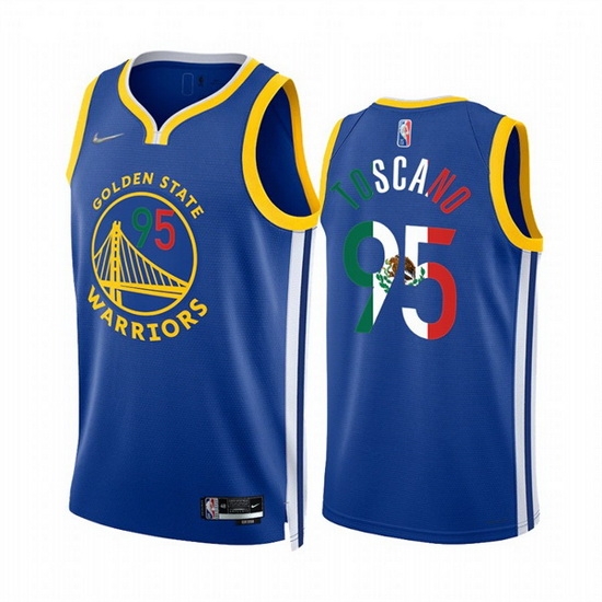 Men Golden State Warriors 95 Juan Toscano Anderson 2022 Royal Special Mexico Icon Edition Stitched Jersey Men Golden State Warriors 95 Juan Toscano Anderson 2022 Royal Special Mexico Icon Edition Stitched Jersey