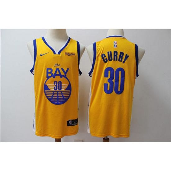Men Golden Warriors Stephen Curry 30 Yellow Nike Swingman Jersey Men Golden Warriors Stephen Curry 30 Yellow Nike Swingman Jersey