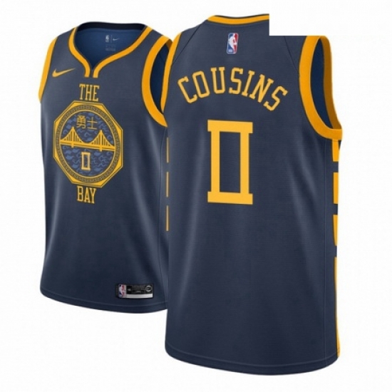 Men NBA 2018 19 Golden State Warriors 0 DeMarcus Cousins City Edition Navy Jersey Men NBA 2018 19 Golden State Warriors 0 DeMarcus Cousins City Edition Navy Jersey