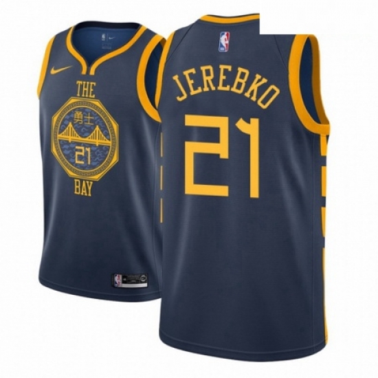 Men NBA 2018 19 Golden State Warriors 21 Jonas Jerebko City Edition Navy Jersey Men NBA 2018 19 Golden State Warriors 21 Jonas Jerebko City Edition Navy Jersey