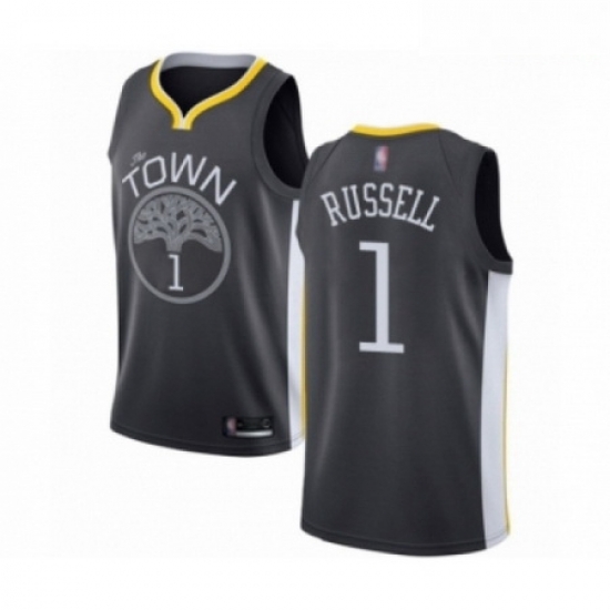 Mens Golden State Warriors 1 DAngelo Russell Authentic Black Basketball Jersey Statement Edition Mens Golden State Warriors 1 DAngelo Russell Authentic Black Basketball Jersey Statement Edition