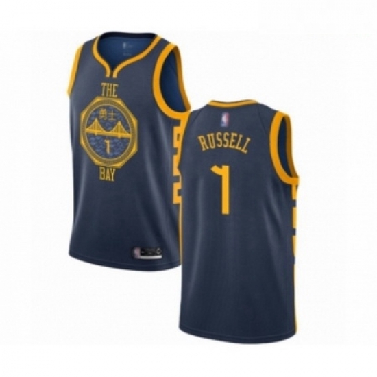 Mens Golden State Warriors 1 DAngelo Russell Authentic Navy Blue Basketball Jersey City Edition Mens Golden State Warriors 1 DAngelo Russell Authentic Navy Blue Basketball Jersey City Edition