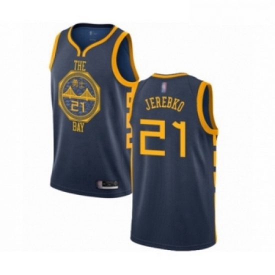 Mens Golden State Warriors 21 Jonas Jerebko Swingman Navy Blue Basketball Jersey City Edition Mens Golden State Warriors 21 Jonas Jerebko Swingman Navy Blue Basketball Jersey City Edition