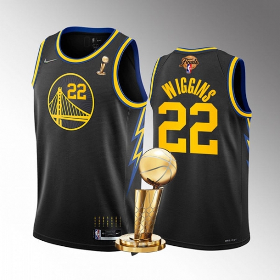 Men's Golden State Warriors #22 Andrew Wiggins 2022 Black NBA Finals Champions Stitched Jersey Men's Golden State Warriors #22 Andrew Wiggins 2022 Black NBA Finals Champions Stitched Jersey