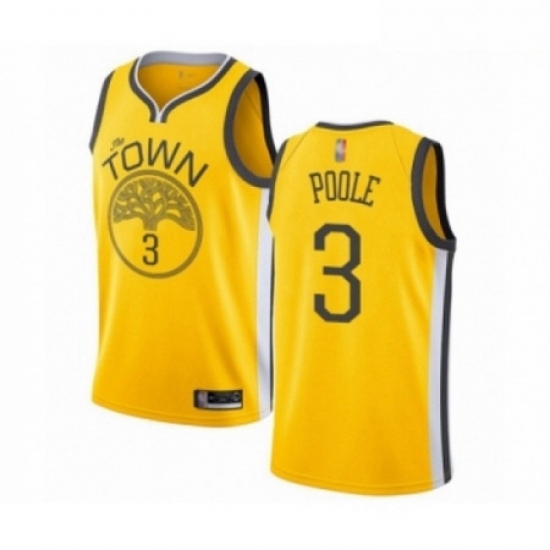 Mens Golden State Warriors 3 Jordan Poole Yellow Swingman Jersey Earned Edition Mens Golden State Warriors 3 Jordan Poole Yellow Swingman Jersey Earned Edition