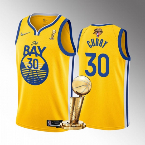 Men's Golden State Warriors #30 Stephen Curry 2022 Yellow NBA Finals Champions Stitched Jersey Men's Golden State Warriors #30 Stephen Curry 2022 Yellow NBA Finals Champions Stitched Jersey
