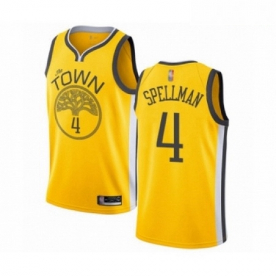 Mens Golden State Warriors 4 Omari Spellman Yellow Swingman Jersey Earned Edition Mens Golden State Warriors 4 Omari Spellman Yellow Swingman Jersey Earned Edition