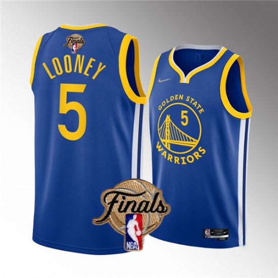 Men's Golden State Warriors #5 Kevon Looney 2022 Blue NBA Finals Stitched Jersey Men's Golden State Warriors #5 Kevon Looney 2022 Blue NBA Finals Stitched Jersey