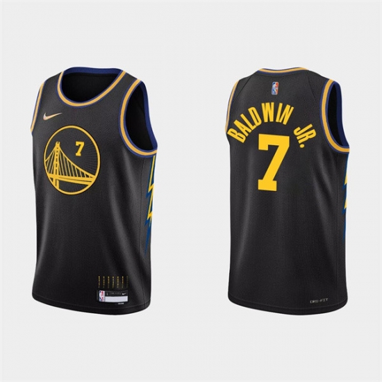 Men's Golden State Warriors #7 Patrick Baldwin Jr. 2022 Black Stitched Basketball Jersey Men's Golden State Warriors #7 Patrick Baldwin Jr. 2022 Black Stitched Basketball Jersey
