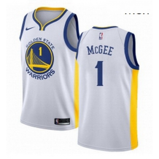 Mens Nike Golden State Warriors 1 JaVale McGee Authentic White Home NBA Jersey Association Edition Mens Nike Golden State Warriors 1 JaVale McGee Authentic White Home NBA Jersey Association Edition