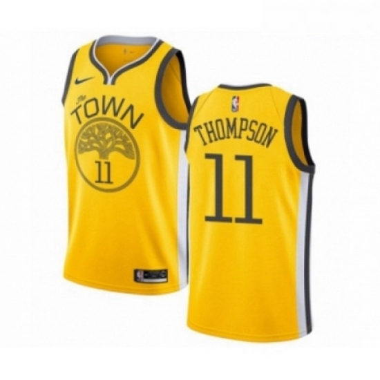 Mens Nike Golden State Warriors 11 Klay Thompson Yellow Swingman Jersey Earned Edition Mens Nike Golden State Warriors 11 Klay Thompson Yellow Swingman Jersey Earned Edition