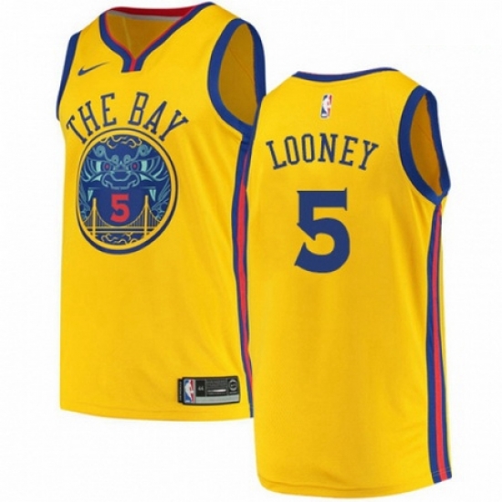 Mens Nike Golden State Warriors 5 Kevon Looney Authentic Gold NBA Jersey City Edition Mens Nike Golden State Warriors 5 Kevon Looney Authentic Gold NBA Jersey City Edition