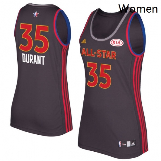 Womens Adidas Golden State Warriors 35 Kevin Durant Authentic Charcoal 2017 All Star NBA Jersey Womens Adidas Golden State Warriors 35 Kevin Durant Authentic Charcoal 2017 All Star NBA Jersey