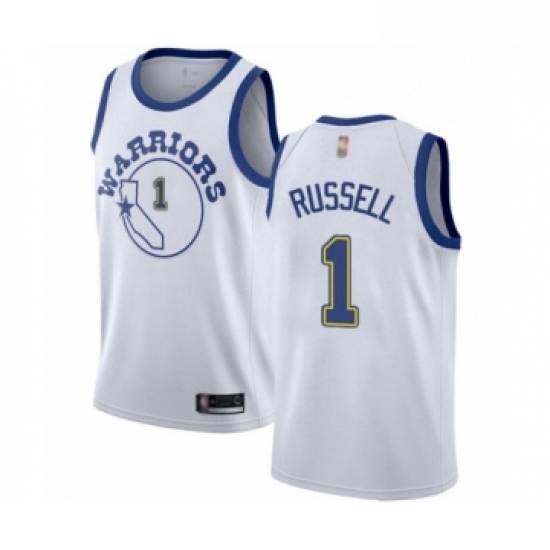 Womens Golden State Warriors 1 DAngelo Russell Authentic White Hardwood Classics Basketball Jersey Womens Golden State Warriors 1 DAngelo Russell Authentic White Hardwood Classics Basketball Jersey