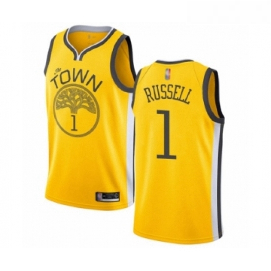 Womens Golden State Warriors 1 DAngelo Russell Yellow Swingman Jersey Earned Edition Womens Golden State Warriors 1 DAngelo Russell Yellow Swingman Jersey Earned Edition
