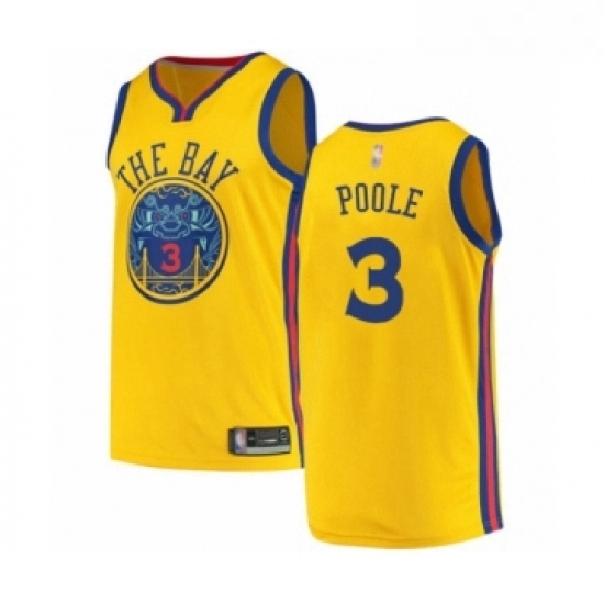 Womens Golden State Warriors 3 Jordan Poole Swingman Gold Basketball Jersey City Edition Womens Golden State Warriors 3 Jordan Poole Swingman Gold Basketball Jersey City Edition