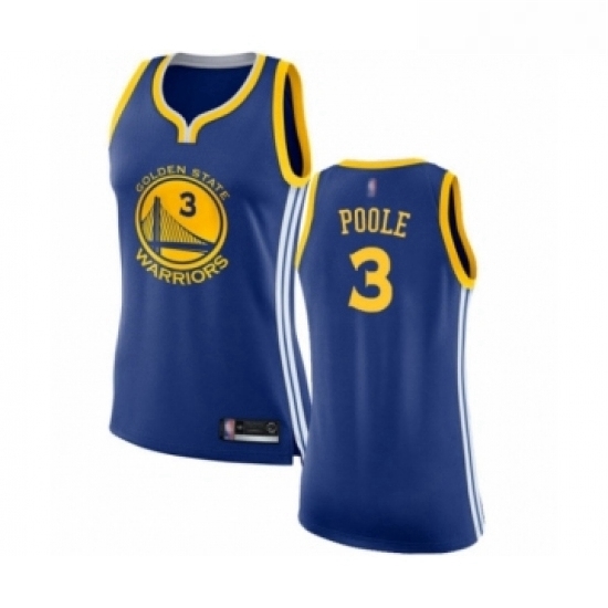 Womens Golden State Warriors 3 Jordan Poole Swingman Royal Blue Basketball Jersey Icon Edition Womens Golden State Warriors 3 Jordan Poole Swingman Royal Blue Basketball Jersey Icon Edition