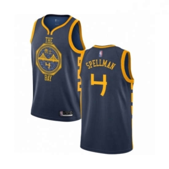 Womens Golden State Warriors 4 Omari Spellman Swingman Navy Blue Basketball Jersey City Edition Womens Golden State Warriors 4 Omari Spellman Swingman Navy Blue Basketball Jersey City Edition