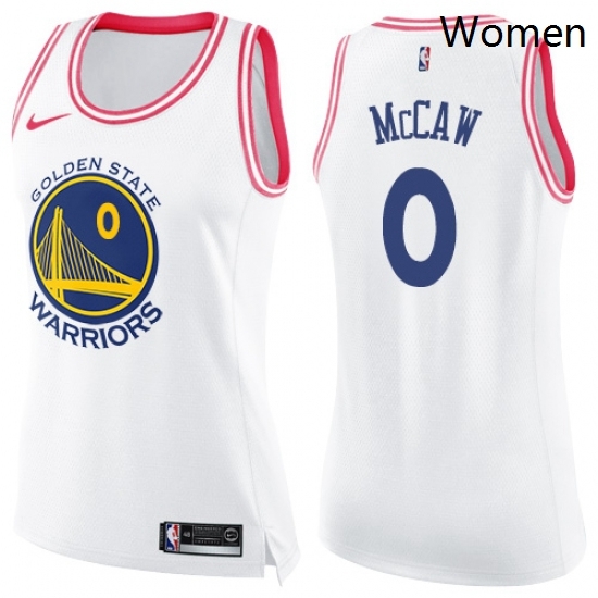 Womens Nike Golden State Warriors 0 Patrick McCaw Swingman WhitePink Fashion NBA Jersey Womens Nike Golden State Warriors 0 Patrick McCaw Swingman WhitePink Fashion NBA Jersey
