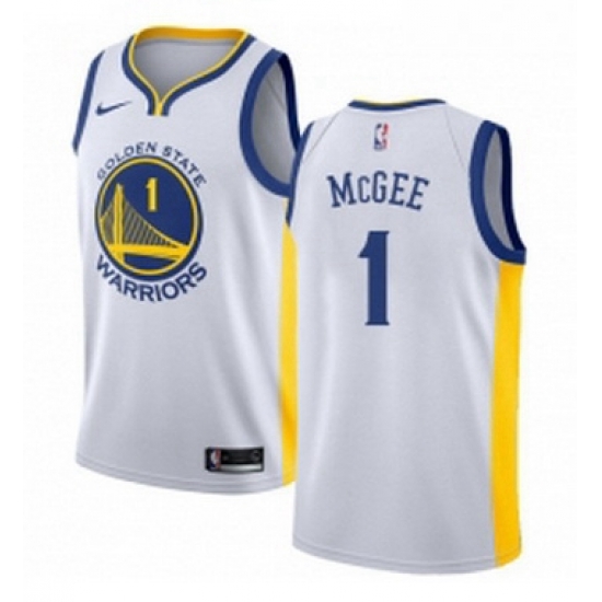 Womens Nike Golden State Warriors 1 JaVale McGee Authentic White Home NBA Jersey Association Edition Womens Nike Golden State Warriors 1 JaVale McGee Authentic White Home NBA Jersey Association Edition