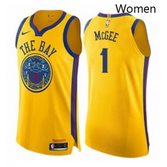 Womens Nike Golden State Warriors 1 JaVale McGee Swingman Gold NBA Jersey City Edition Womens Nike Golden State Warriors 1 JaVale McGee Swingman Gold NBA Jersey City Edition