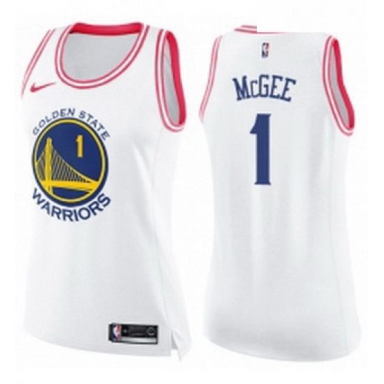 Womens Nike Golden State Warriors 1 JaVale McGee Swingman WhitePink Fashion NBA Jersey Womens Nike Golden State Warriors 1 JaVale McGee Swingman WhitePink Fashion NBA Jersey