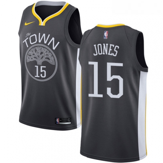 Womens Nike Golden State Warriors 15 Damian Jones Swingman Black Alternate NBA Jersey Statement Edition Womens Nike Golden State Warriors 15 Damian Jones Swingman Black Alternate NBA Jersey Statement Edition