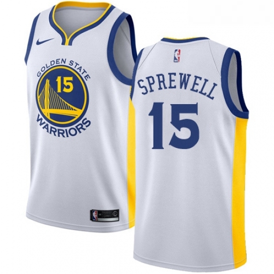 Womens Nike Golden State Warriors 15 Latrell Sprewell Swingman White Home NBA Jersey Association Edition