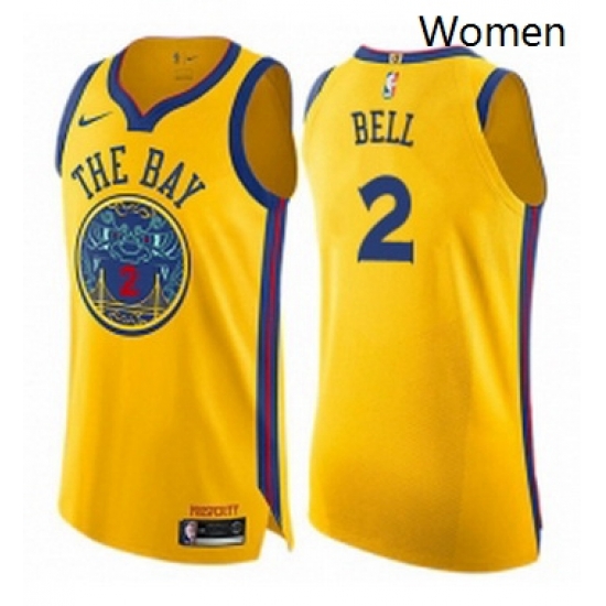 Womens Nike Golden State Warriors 2 Jordan Bell Swingman Gold NBA Jersey City Edition Womens Nike Golden State Warriors 2 Jordan Bell Swingman Gold NBA Jersey City Edition