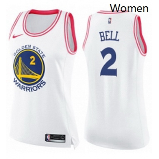 Womens Nike Golden State Warriors 2 Jordan Bell Swingman WhitePink Fashion NBA Jersey Womens Nike Golden State Warriors 2 Jordan Bell Swingman WhitePink Fashion NBA Jersey