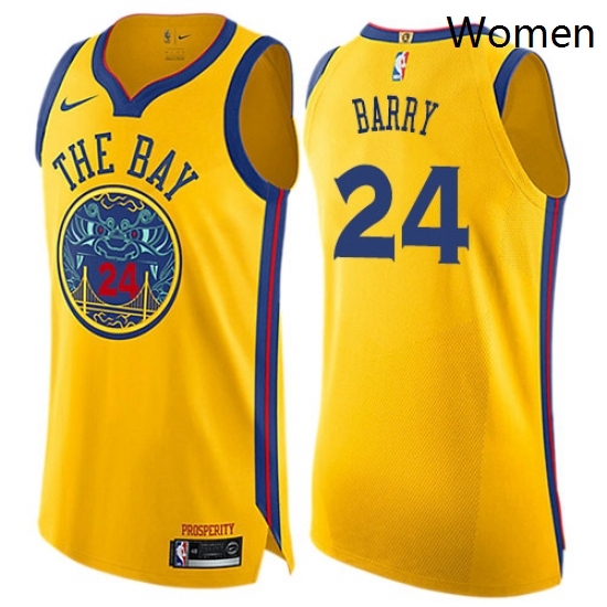 Womens Nike Golden State Warriors 24 Rick Barry Swingman Gold NBA Jersey City Edition Womens Nike Golden State Warriors 24 Rick Barry Swingman Gold NBA Jersey City Edition