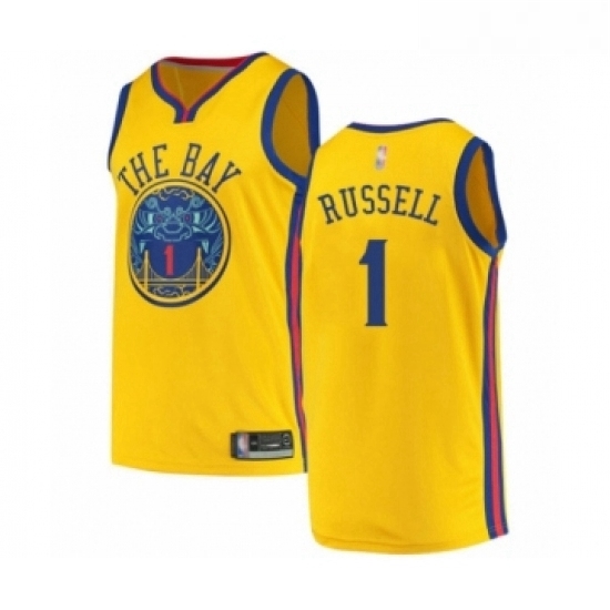 Youth Golden State Warriors 1 DAngelo Russell Swingman Gold Basketball Jersey City Edition Youth Golden State Warriors 1 DAngelo Russell Swingman Gold Basketball Jersey City Edition