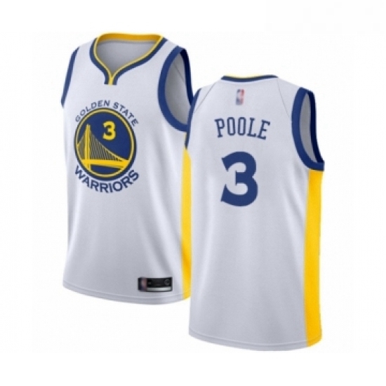 Youth Golden State Warriors 3 Jordan Poole Swingman White Basketball Jersey Association Edition Youth Golden State Warriors 3 Jordan Poole Swingman White Basketball Jersey Association Edition