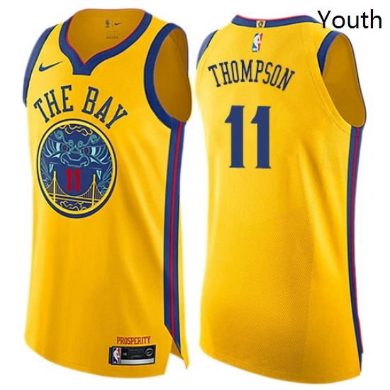 Youth Nike Golden State Warriors 11 Klay Thompson Swingman Gold NBA Jersey City Edition Youth Nike Golden State Warriors 11 Klay Thompson Swingman Gold NBA Jersey City Edition