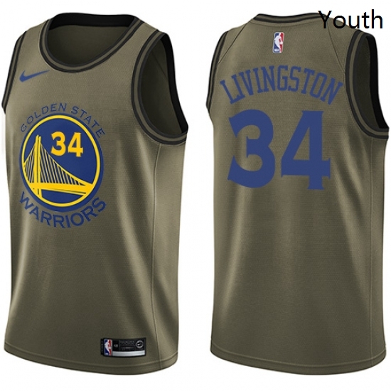 Youth Nike Golden State Warriors 34 Shaun Livingston Swingman Green Salute to Service NBA Jersey Youth Nike Golden State Warriors 34 Shaun Livingston Swingman Green Salute to Service NBA Jersey