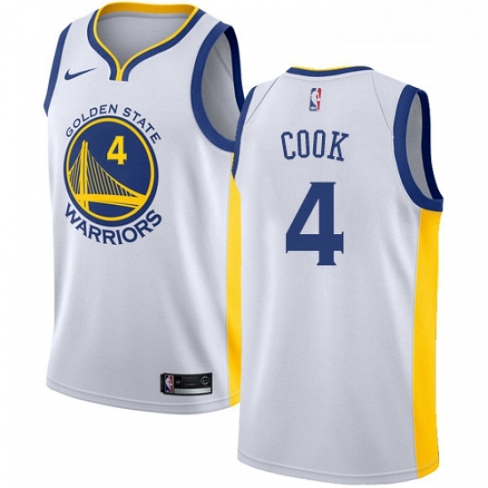 Youth Nike Golden State Warriors 4 Quinn Cook Swingman White NBA Jersey Association Edition Youth Nike Golden State Warriors 4 Quinn Cook Swingman White NBA Jersey Association Edition