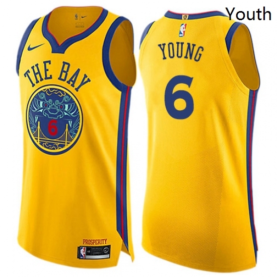 Youth Nike Golden State Warriors 6 Nick Young Swingman Gold NBA Jersey City Edition Youth Nike Golden State Warriors 6 Nick Young Swingman Gold NBA Jersey City Edition