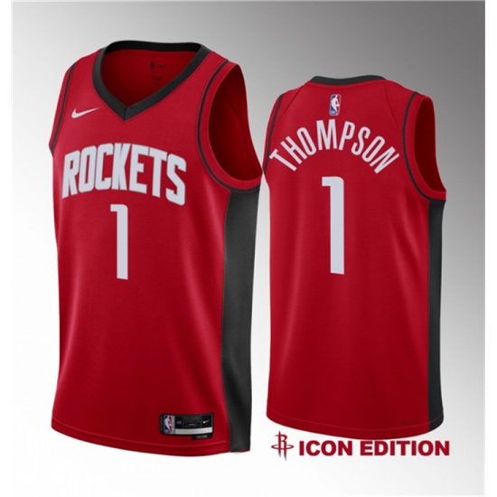 Men Houston Rockets 1 Amen Thompson Red 2023 Draft Swingman Icon Edition Stitched Basketball Jersey Men Houston Rockets 1 Amen Thompson Red 2023 Draft Swingman Icon Edition Stitched Basketball Jersey