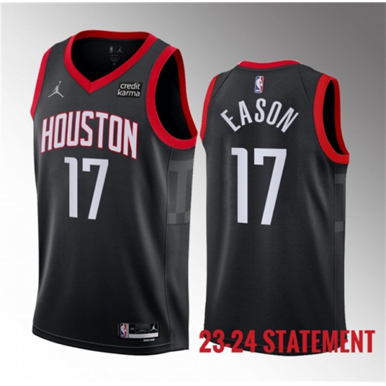 Men Houston Rockets 17 Tari Eason Black 2023 Statement Edition Stitched Basketball Jersey Men Houston Rockets 17 Tari Eason Black 2023 Statement Edition Stitched Basketball Jersey