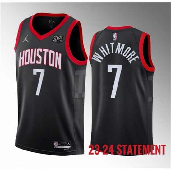 Men Houston Rockets 7 Cam Whitmore Black 2023 Draft Statement Edition Stitched Basketball Jersey Men Houston Rockets 7 Cam Whitmore Black 2023 Draft Statement Edition Stitched Basketball Jersey