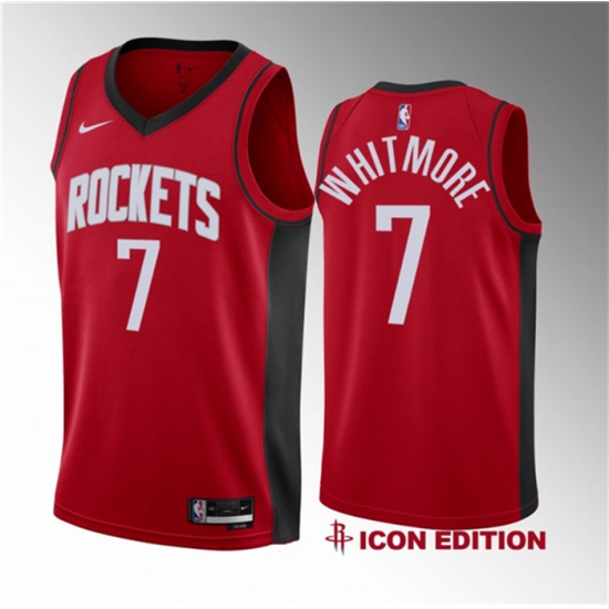 Men Houston Rockets 7 Cam Whitmore Red 2023 Draft Icon Edition Stitched Basketball Jersey Men Houston Rockets 7 Cam Whitmore Red 2023 Draft Icon Edition Stitched Basketball Jersey